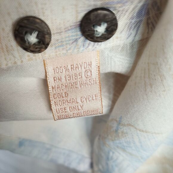 Campia Moda Hawaiian Button Up Shirt Palm Trees Fish Design Men’s Size XL - Picture 7 of 8